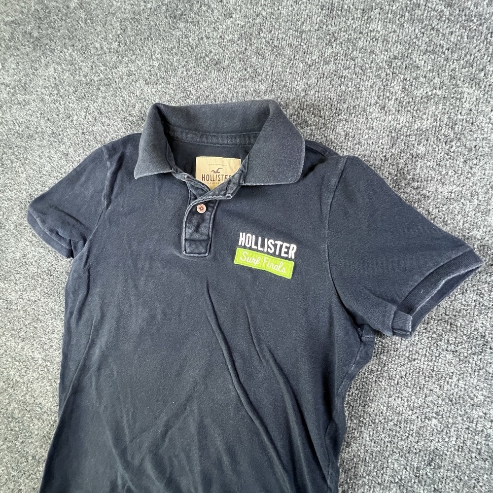 Hollister California Mens Polo Shirt‎ Size M Surf Final Blue Short Sleeves's